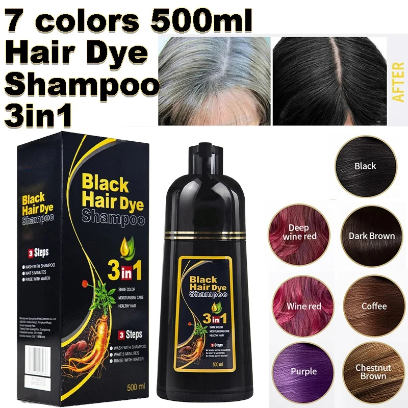 Black Hair Dye Shampoo 3 In 1  - Hair Spray Color 评论和价格