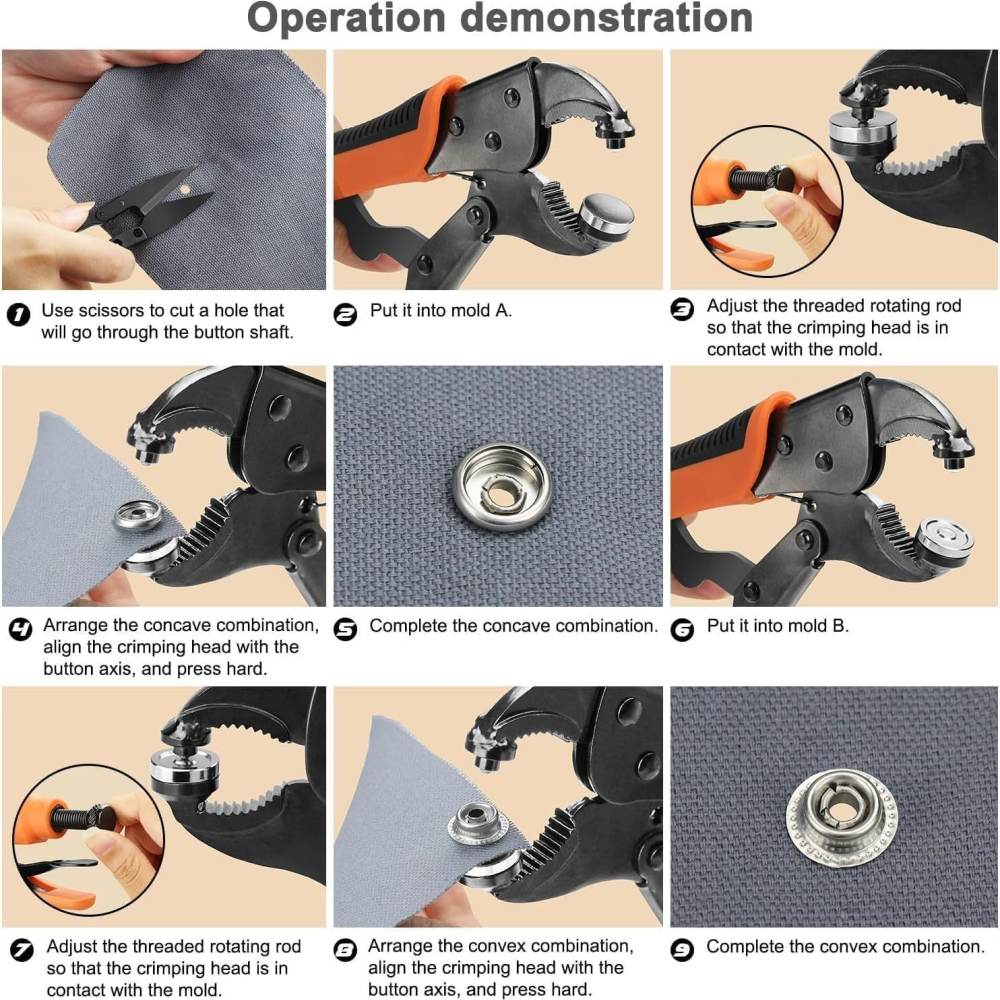Heavy Duty Metal Snap Fastener - Snap Plier Setter 评论和价格
