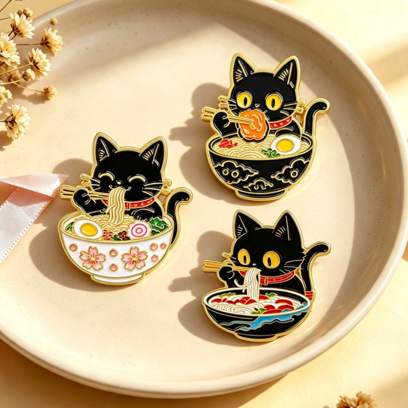 Cute Black Cat Eating Noodles  - Cosplay Prop Bag 评论和价格