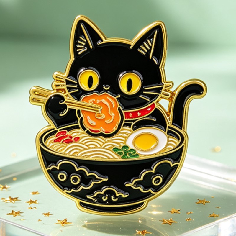 Cute Black Cat Eating Noodles  - Cosplay Prop Bag 评论和价格