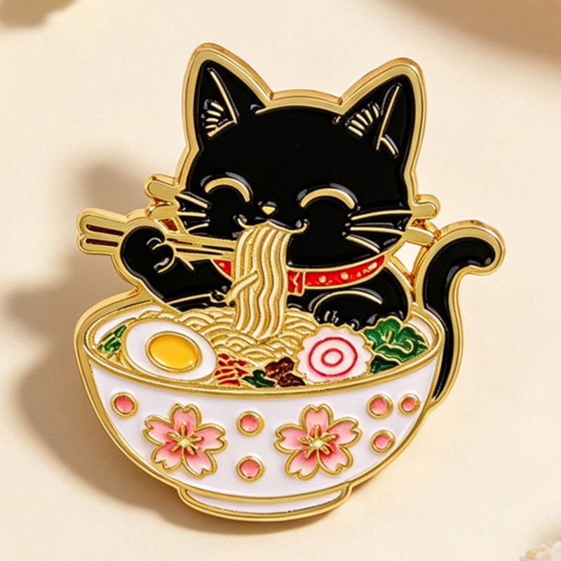 Cute Black Cat Eating Noodles  - Cosplay Prop Bag 评论和价格